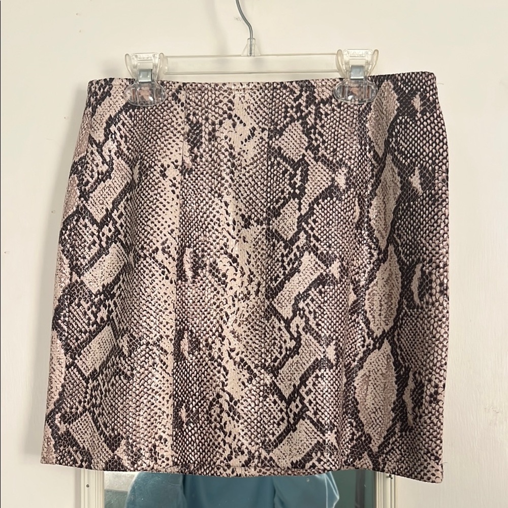 Snakeskin Print Mini Skirt